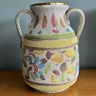 Vintage Mid Century Italian Pottery Vase With Handles