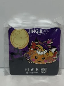 Pokémon Witchy Eevee Halloween Spooky Enamel Pin by JingJiArt, Fan Gift, New - Picture 1 of 4