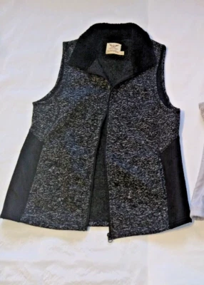 Chaleco para mujer Faded Glory negro cremallera completa cuello polar L (12-14) Foto 1 de 2