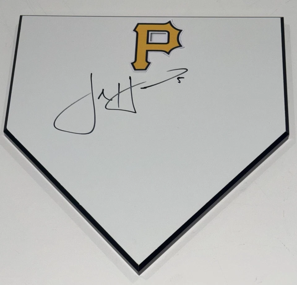 JOSH HARRISON SIGNED HOME PLATE PITTSBURGH PIRATES AUTOGRAPHED - Image 1 of 2