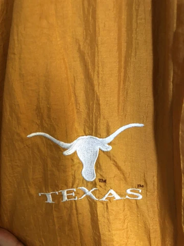 Vintage 90s Texas Longhorns track Nylon pants. Zipper Bottoms. Drawstring Waist Cover