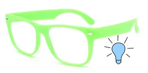 KIDS BLUE LIGHT GLASSES GREEN ANTI BLUE RAY CLEAR LENS GAMING COMPUTER W/TESTER - Picture 1 of 14