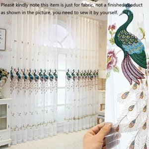 Spitze Stoff Für Vorhang Drapierung Heim Dekor Stickerei Pfau Blumen Höhe 270cm - Bild 1 von 14