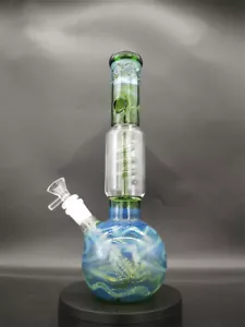 12 Inch Deluxe Green Glass Beaker Bong Tobacco Smoking Bubbler Water Pipe - Picture 1 of 9