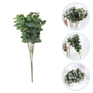 Artificial Flower Decoration Office Fake Leaf Eucalyptus Leaves Stems - Picture 1 of 12