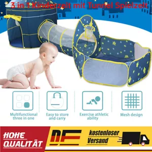 3 in 1 Kinderzelt Babyzelt Spielhaus Krabbeltunnel Spielzelt PupUp Tunnel Zelt - Bild 1 von 13