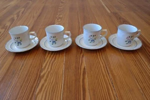 4er Set flache Tassen & Untertassen Set Floral Expressions aus Mexiko - Bild 1 von 7