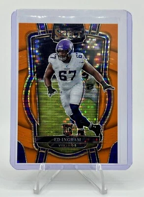 2022 Panini Select Ed Ingram #236 FOTL Orange Pulsar /7 Rookie Vikings - Image 1 of 2