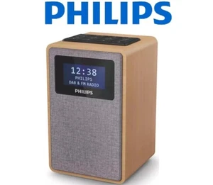 Philips Woodgrain DAB+/ FM Digital Clock Radio, Dual Alarm, TAR5005/79 - Picture 1 of 4