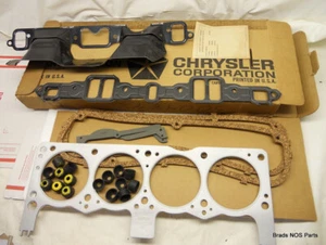 NOS Mopar 1968 1969 Plymouth Dodge 273 VALVE GRIND GASKET PKG incl heat shield - Picture 1 of 6
