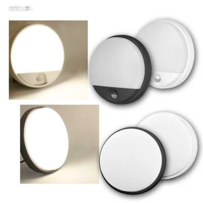 LED Wand-Lampe mit IR-Bewegungsmelder, wetterfeste Außenleuchte 10/15W IP54 230V - Bild 1 von 4