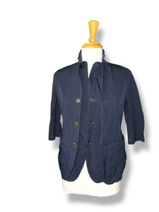 Chaqueta Blazer COMME des GARÇONS Hecha en Japón Capas Pecho Único Azul Marino talla 4/6* - Imagen 1 de 14