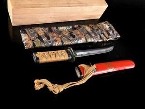 Y4629: XF Japanese Metal Cloud Dragon sculpture imitation small SWORD w/box - Picture 1 of 12