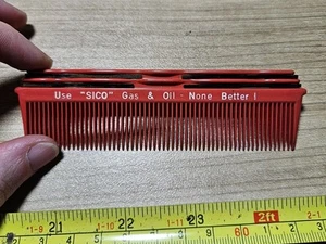 Vintage SICO Gas & Oil Advertising Pocket Comb - Imagen 1 de 4