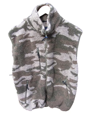 Outfitter Camo Berber Fleece Vest Mens Size Medium Hunting Zipper Pockets - Image 1 of 4