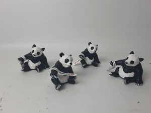 Schleich Black And White Sitting Panda Figurines (4) 1993 Retired - Picture 1 of 9