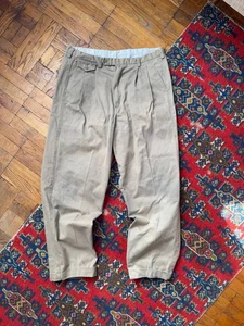Vintage 1950s 1960s Cotton Chino Khaki Pants Trousers USMC Military Army 34 - Picture 1 of 9