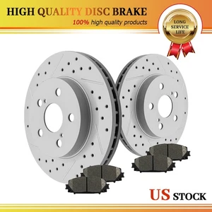 Rotores y pastillas de freno delanteros perforados de 255 mm para Toyota Prius 2016-2019 2020-2022 - Imagen 1 de 9