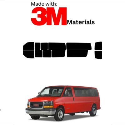 Tinte de ventana precortado para GMC Savana 1996-2024 color estable cerámica hecho con 3M Foto 1 de 4