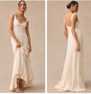 REFORMATION LECCE Ivory Maxi Dress Bride Gown Wedding Sz 10 - Picture 1 of 17