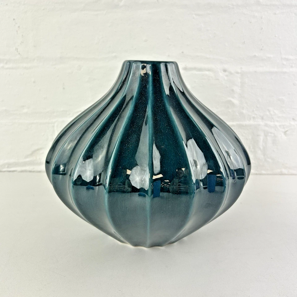 Rare Abode by Poole Pottery Decorative Teal Blue Vase #254 - Image 1 of 4