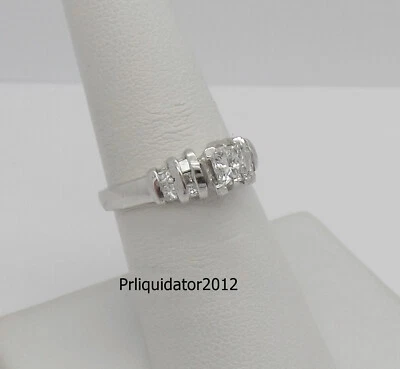 3/4CT Natural Princess Diamond Engagement Wedding Bridal Ring Platinum 950 Band - Image 1 of 4