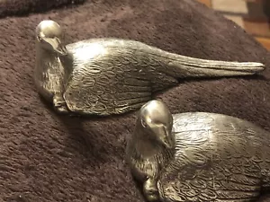 MCM Pheasants Silver Metal Pair - Picture 1 of 15