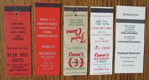 HILLSBORO NEW HAMPSHIRE MATCHBOOK COVERS: LOT OF 5 DIFFERENT EMPTY MATCHCOVERS E - Picture 1 of 1