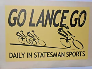 Lance Armstrong Cycling Promo Support Poster Austin,Texas c1995 Tour de France - Picture 1 of 4