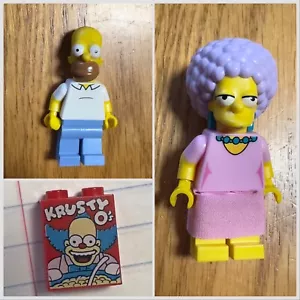 The Simpsons Minifigure Lego Bundle Homer Patty Krusty Os Cereal Box - Picture 1 of 1