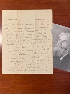 CARTA MANUSCRITA FIRMADA POR HENRY HAVELOCK ELLIS, SEXÓLOGO, MUKERJI, INDIA - Imagen 1 de 2