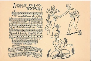 Estampe Grivoise Curiosa Partition Chanson - Bild 1 von 1