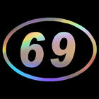 2x Sixty Nine Number Funny Oval Bumper Wall Stickers Car Vehicle Vinyl Decal