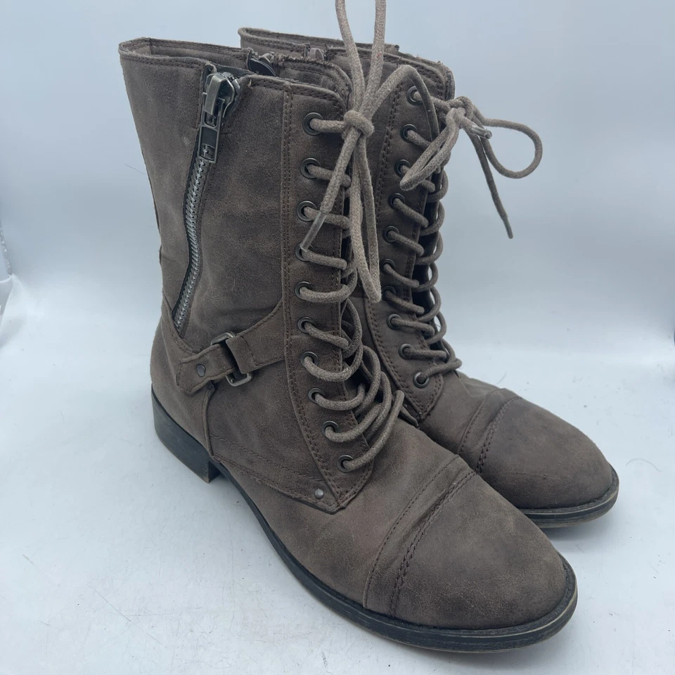 Rampage Women's Ram-Jedi Brown Flat Side Zip Combat Boots Size 8.5 - Image 1 of 4