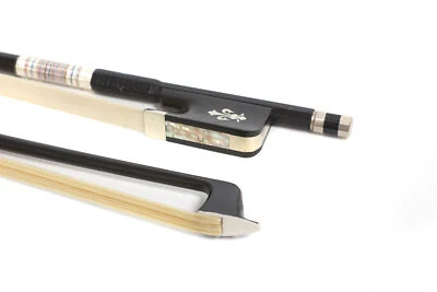 16 inch Viola Bow Carbon Fiber Ebony Frog Mongolian Horsehair Hand carved Strong - Image 1 of 4