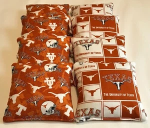 TEXAS LONGHORNS CORNHOLE BEAN BAGS CORN HOLE BAG TOSS SET OF 8  - Picture 1 of 1