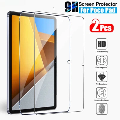 2x Xiaomi Poco Pad 12.1 pulgadas poco pad 2024 Vidrio Templado Película Protector Pantalla Foto 1 de 4