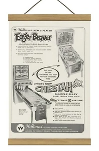 Rare Williams "Eager Beaver" Original Promo Ad, Mounted w/Magnetic Frame! - Picture 1 of 3
