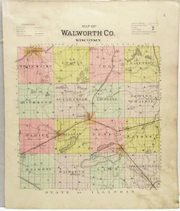 MAP OF WALWORTH COUNTY,  WISCONSIN  - Bild 1 von 1