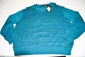 Perry Ellis Suéter de hombre V-Neck Pullover Jersey de punto Manga larga Turquesa Tamaño 2XL NW - Imagen 1 de 6