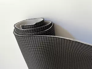 PORSCHE "Pepita" NEW Seating Fabric Car Upholstery BLACK/GRAY (Hounds tooth) - Picture 1 of 6
