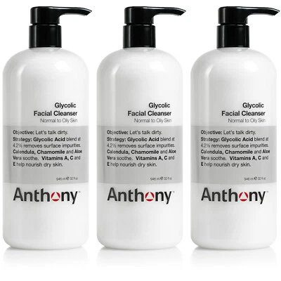 Limpiador facial glicólico Anthony 32 OZ (paquete de 3) Foto 1 de 4