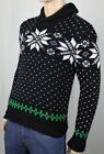 Ralph Lauren Cashmere / Cotton Black Snowflake Shawl Collar Sweater $225