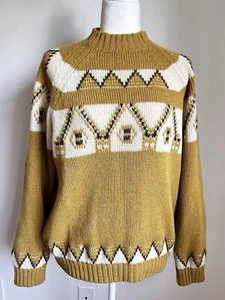 Vintage Soft Wool Pullover Ski Sweater 1960s Macy’s Ski Shop Unisex SzM Olympics - Picture 1 of 14