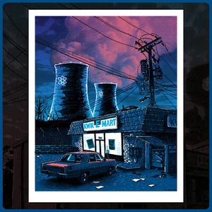 THE SIMPSONS "Night Falls on the SNPP" print by TIM DOYLE Nakatomi - Picture 1 of 4
