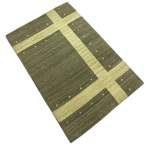 Carpet Rug Gabbeh Beige Grey 100% Wool Lori Hand Woven 120x180 CM S83 - Picture 1 of 7