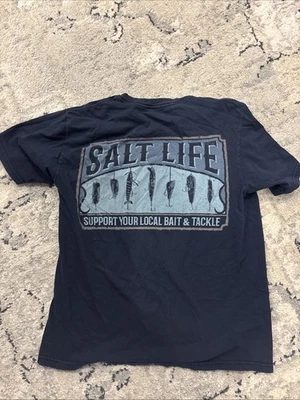 Camiseta de bolsillo Salt Life azul señuelos de pesca cebo y aparejos talla niños jóvenes pequeña Foto 1 de 2