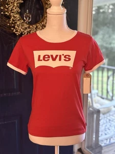 Levi's Damen T-Shirt Bold Red Neu mit Etikett Größe L - Bild 1 von 11