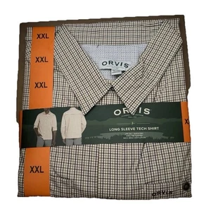 Orvis Long Sleeve UPF 30+Quick Dry Back Mesh Vent Fishing Shirt Orange Men’s XXL - Picture 1 of 5