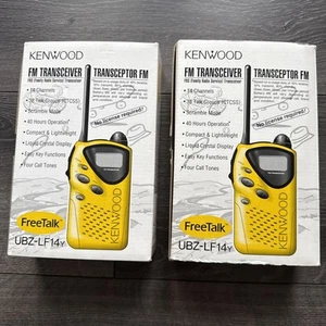 Kenwood UBZ-LF14y FreeTalk Yellow FM Transceiver 2-Way Walkie Talkie Bundle Of 2 - Zdjęcie 1 z 8
